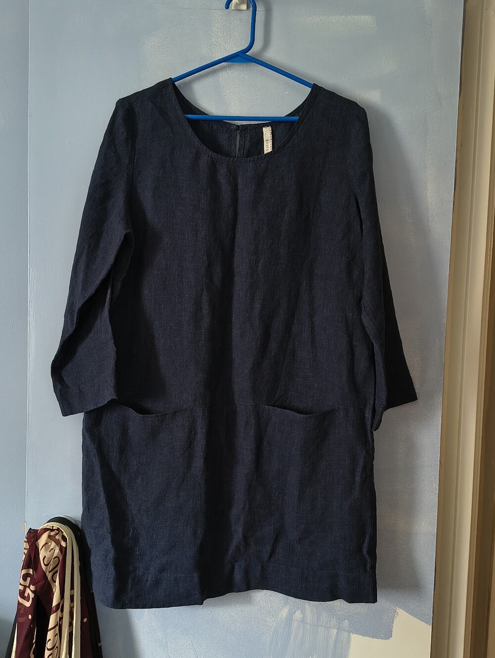 Nuthatch Maine 100% Linen Blue Dress Slow Fashion S